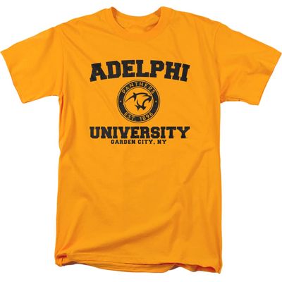 Adelphi University Official Circle Logo Unisex Adult T Shirt,Gold, X-Large