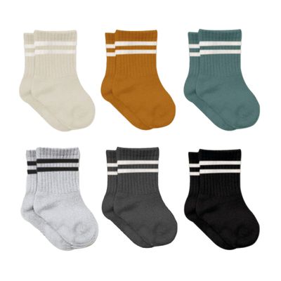 bistyle Baby Grip Ankle Socks 6 Pairs | Newborn Infant Toddlers Sock Organic Cotton | Kids Boys Girls Ankle
