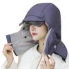 4 in 1 Winter Down Trapper Hat Women Men Brim Warm Russian Ushanka Eskimo Trapper Hat with Hood Earflap Goggles Deep Gray view 2