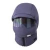 4 in 1 Winter Down Trapper Hat Women Men Brim Warm Russian Ushanka Eskimo Trapper Hat with Hood Earflap Goggles Deep Gray view 3