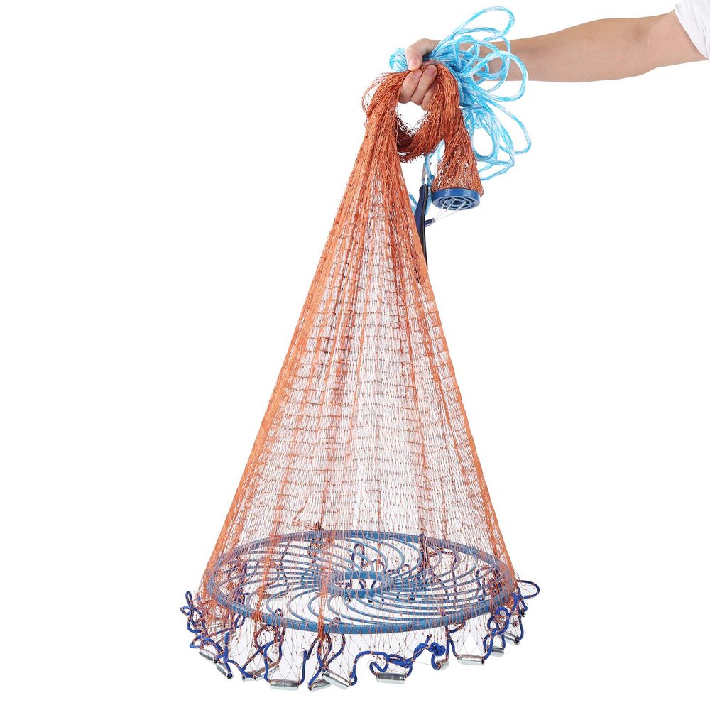 Alvinlite Fishing Cast Net with Heavily sinkers for Saltwater Freshwater Bait Trap Fish Throw Net. Size 8ft/2.4m Radius Casting Nets