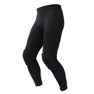 Blaward Men Compression Pants Leggings Athletic Base Layer Workout Running Gym Active Tights Basketball Pants with Knee Pads