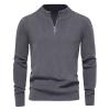 Ymosrh Men Sweater, Pullover Sweater Couple Christmas Sweaters V Neck Men's Casual Comfort Quarter Zip Thick Early Fall Deer Plush Sweater Top and Pullovers Zipper Funny Sweater Mens (3XL, Gray) view 4