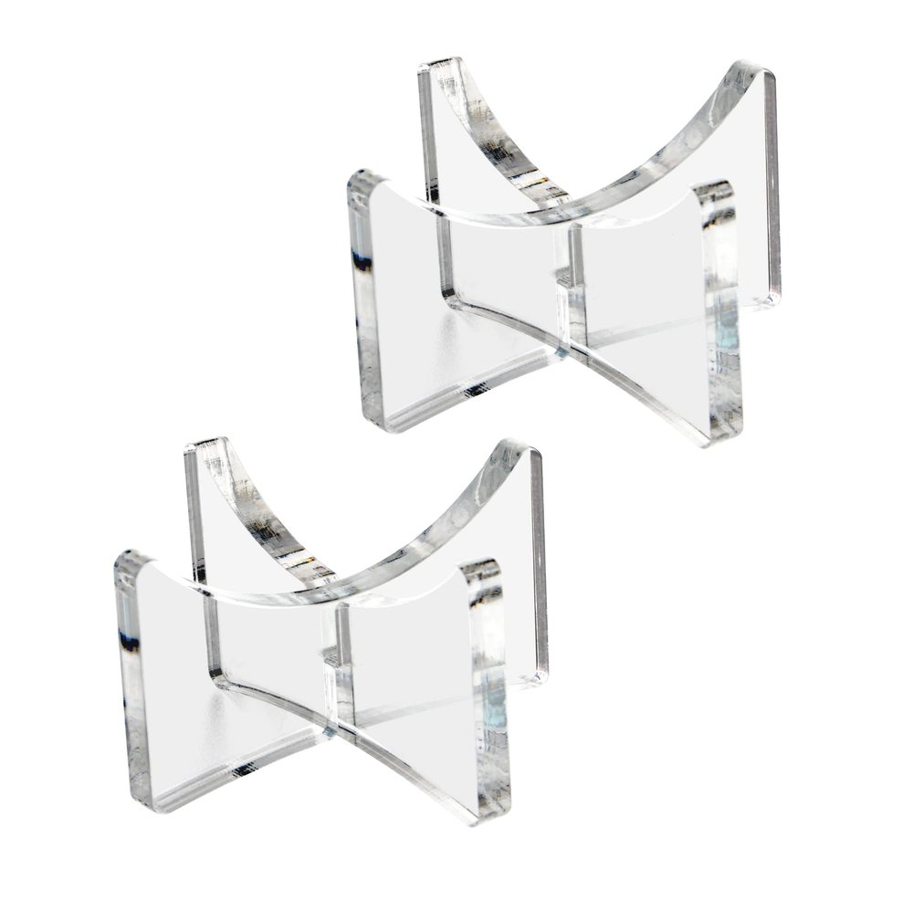 Yes!Fresh Acrylic Baseball Holders for Ball Memorabilia Display, Softball Display, Tennis Display Rack (1.97x1.1 inch, Clear)