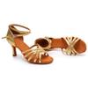 MSMAX Women Latin Dancing Shoes High Heel Gold Character Ballroom Dance Shoe for Women 4 M US Women view 4