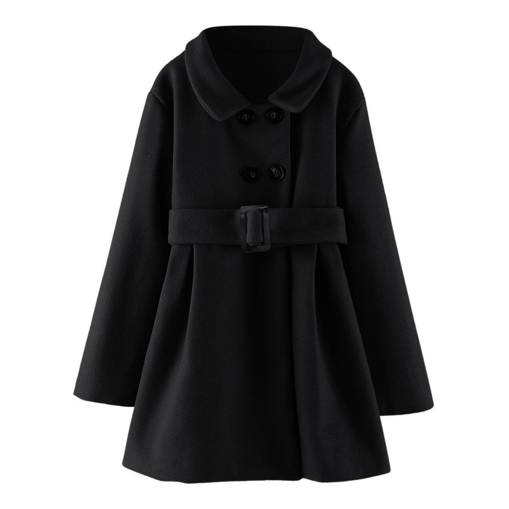 Girls Light Jacket Toddler Girls Winter Windproof Coat Jacket Kids Warm Fleece Outerwear Jacket (Black, 3-4 Years)