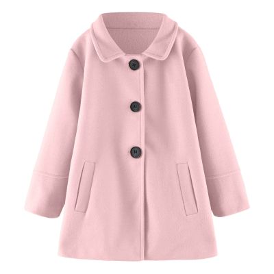 Lightweight Girls Coat Toddler Girls Long Sleeve Winter Windproof Coat Jacket Kids Warm Fleece (Pink, 5-6 Years)