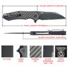 Firebird GANZO FH31B-CF Pocket Folding Knife Razor Sharp Wharncliffe D2 Steel Black Blade Carbon Fiber Handle with Clip Hunting Fishing Folder Camping Outdoor EDC Pocket Knife (CF Black) view 2