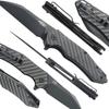 Firebird GANZO FH31B-CF Pocket Folding Knife Razor Sharp Wharncliffe D2 Steel Black Blade Carbon Fiber Handle with Clip Hunting Fishing Folder Camping Outdoor EDC Pocket Knife (CF Black) view 3