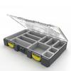 BUZBE Colony 28 Modular, Customizable Waterproof , Dry Box, Plastic Storage Organizer Box, Saltwater Tackle Box, Parts Box, Grey and Yellow view 1
