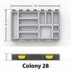 BUZBE Colony 28 Modular, Customizable Waterproof , Dry Box, Plastic Storage Organizer Box, Saltwater Tackle Box, Parts Box, Grey and Yellow view 2