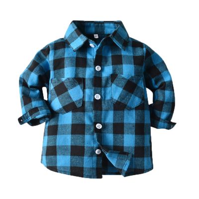Boys Long Sleeve Medium Kids Toddler Flannel Shirt Jacket Plaid Long Sleeve Lapel Button Down (Green, 18-24 Months)