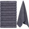 Handepo 12 Pcs Microfiber Workout Gym Towels, 360 GSM 12 x 30 Inch Gentle and Fast Drying Absorbent Towels for Men Women Yoga Travel Sports(Gray) view 1