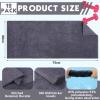 Handepo 12 Pcs Microfiber Workout Gym Towels, 360 GSM 12 x 30 Inch Gentle and Fast Drying Absorbent Towels for Men Women Yoga Travel Sports(Gray) view 2
