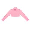 QinCiao Girls Sportswear Athletic Cheerleading Turtleneck Gymnastics T-Shirt Crop Top for Ballet Dance Perfor Workout Pink 12-14 view 3