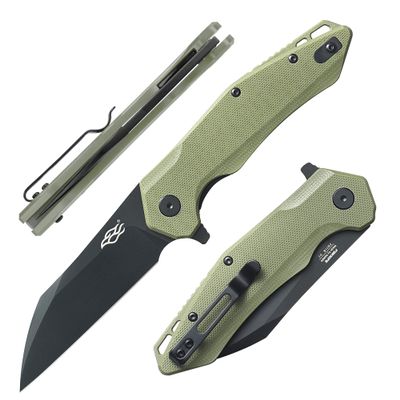 Firebird GANZO FH31B-GR Folding Pocket Knife Wharncliffe D2 Steel Black Blade Ergonomic G10 Handle with Clip Hunting Fishing Flipper Camping Outdoor EDC Knife (Green)