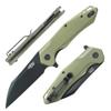 Firebird GANZO FH31B-GR Folding Pocket Knife Wharncliffe D2 Steel Black Blade Ergonomic G10 Handle with Clip Hunting Fishing Flipper Camping Outdoor EDC Knife (Green) view 1