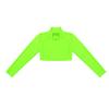 QinCiao Girls Sportswear Athletic Cheerleading Turtleneck Gymnastics T-Shirt Crop Top for Ballet Dance Perfor Workout Fluorescent Green 12-14 view 3