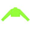 QinCiao Girls Sportswear Athletic Cheerleading Turtleneck Gymnastics T-Shirt Crop Top for Ballet Dance Perfor Workout Fluorescent Green 12-14 view 4