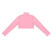 QinCiao Girls Sportswear Athletic Cheerleading Turtleneck Gymnastics T-Shirt Crop Top for Ballet Dance Perfor Workout Pink 8-10 view 4