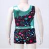 Yartina Girls Printed Gymnastics Leotard Dance Outfit 2 Pieces Swimwear Jumpsuit with Shorts Suit Starry Black 6 Years view 4