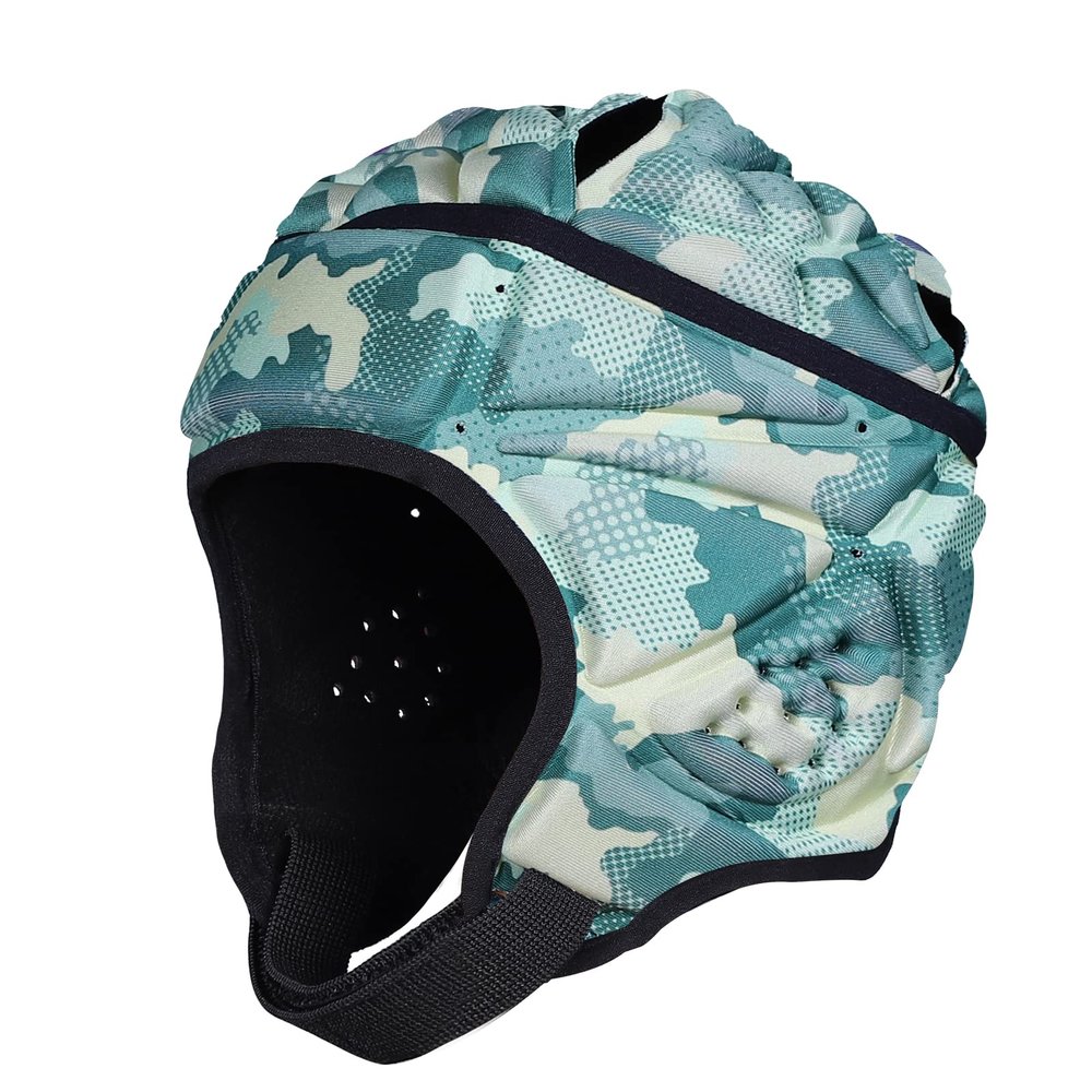 DGXINJUN Soft Shell Flag Football Helmet, 7v7 Rugby Helmet, Scrum Cap, Soccer Padded Headgear, Adjustable Head Protector for Youth Kids Adults