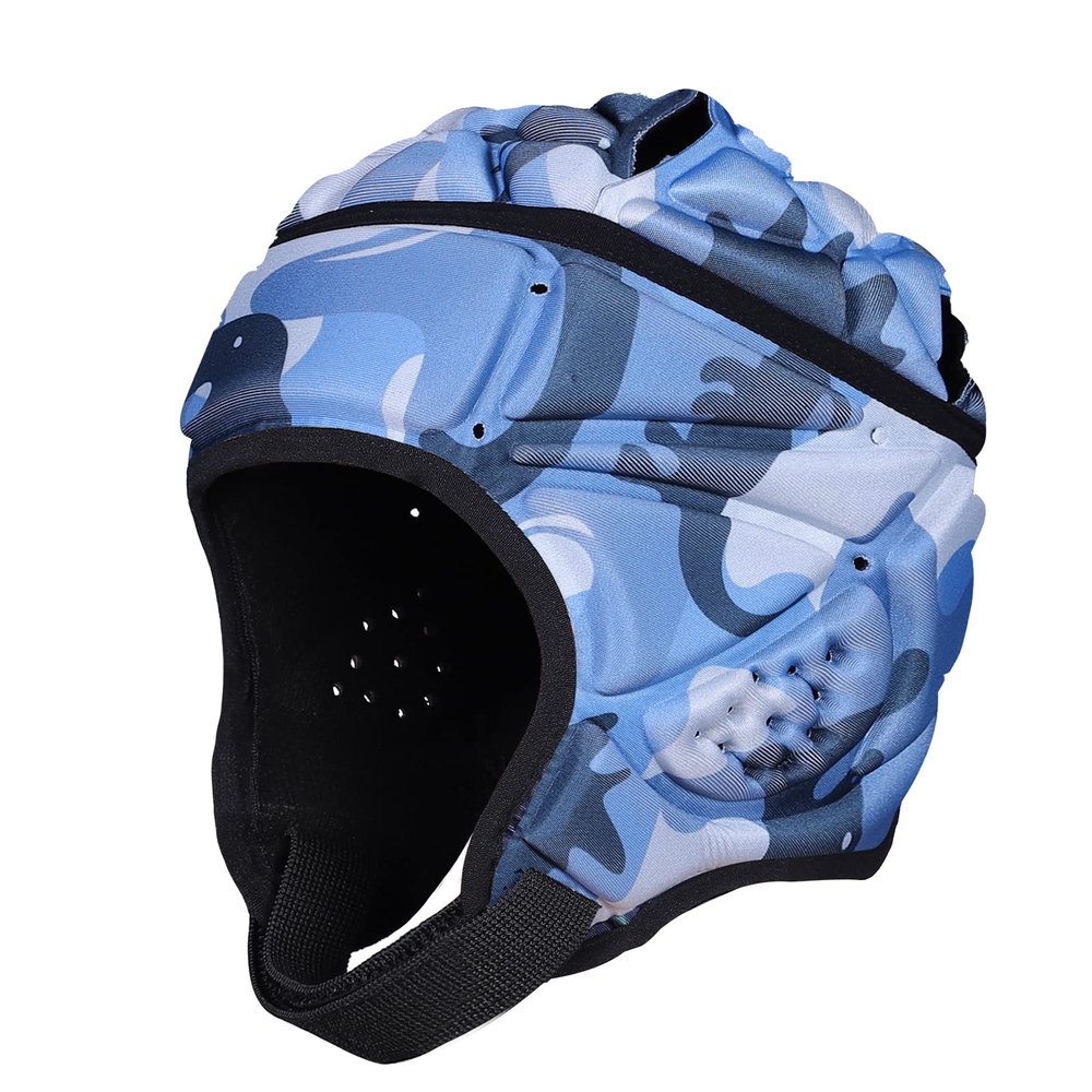 DGXINJUN Soft Shell Flag Football Helmet, 7v7 Rugby Helmet, Scrum Cap, Soccer Padded Headgear, Adjustable Head Protector for Youth Kids Adults