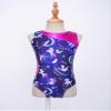 Yartina Girls Printed Gymnastics Leotard Dance Outfit 2 Pieces Swimwear Jumpsuit with Shorts Suit Navy Blue 6 Years view 3