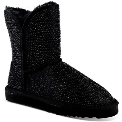 INC Womens Adrie Faux Fur Lined Pull On Winter & Snow Boots Black 5 Medium (B,M)