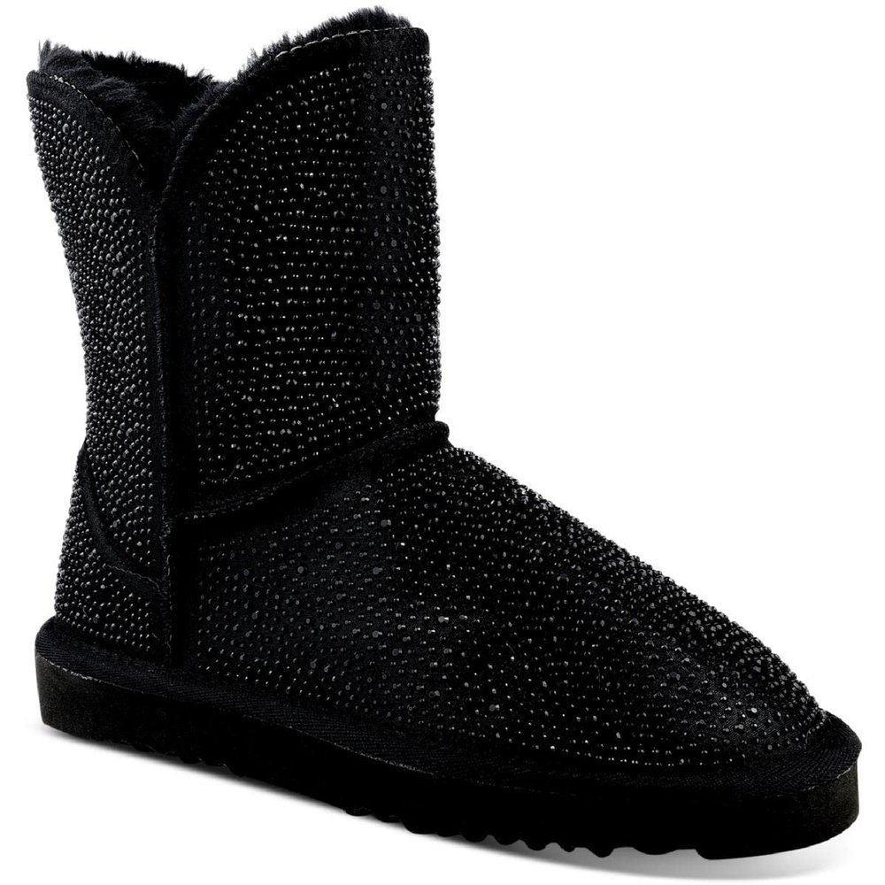 INC Womens Adrie Faux Fur Lined Pull On Winter & Snow Boots Black 5 Medium (B,M)