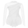 FEESHOW Women Figure Skating Dresses Glittery Rhinestone Lyrcial Dresses Contemporary Dance Costumes Uniforms #04-White X-Large view 3