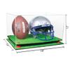 Better Display Cases Acrylic Football and Football Helmet Display Case - Large Rectangle Box with Clear Case, Red Risers and Turf Base 18" x 14" x 12" (A014/B60) view 2