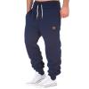 XUETON Fleece Sweatpant for Men Slim Fit Tapered Leg Gym Running Workout Pants Athletic Drawstring Joggers with Pockets(Navy,Medium) view 1