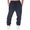 XUETON Fleece Sweatpant for Men Slim Fit Tapered Leg Gym Running Workout Pants Athletic Drawstring Joggers with Pockets(Navy,Medium) view 3
