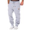 XUETON Fleece Sweatpant for Men Slim Fit Tapered Leg Gym Running Workout Pants Athletic Drawstring Joggers with Pockets(Grey,X-Large) view 1