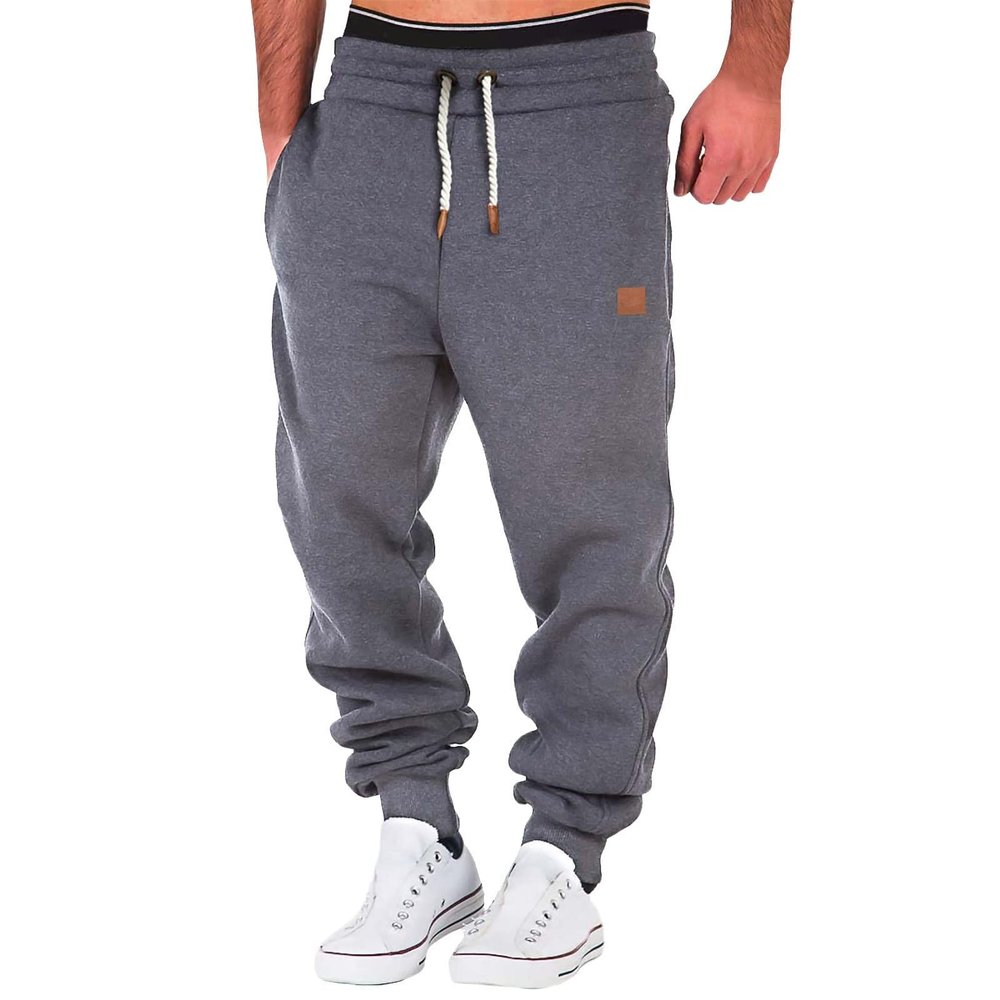 XUETON Fleece Sweatpant for Men Slim Fit Tapered Leg Gym Running Workout Pants Athletic Drawstring Joggers with Pockets(Dark Gray,XX-Large)