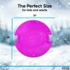 Superio Round Snow Saucer Sleds- Plastic Disc Sleds for Kids and Adults- Heavy Duty Sled Discs with Handles for Downhill Sledding, Winter Outdoor Sports (Blue-Fuchsia, 26 Inch) view 2