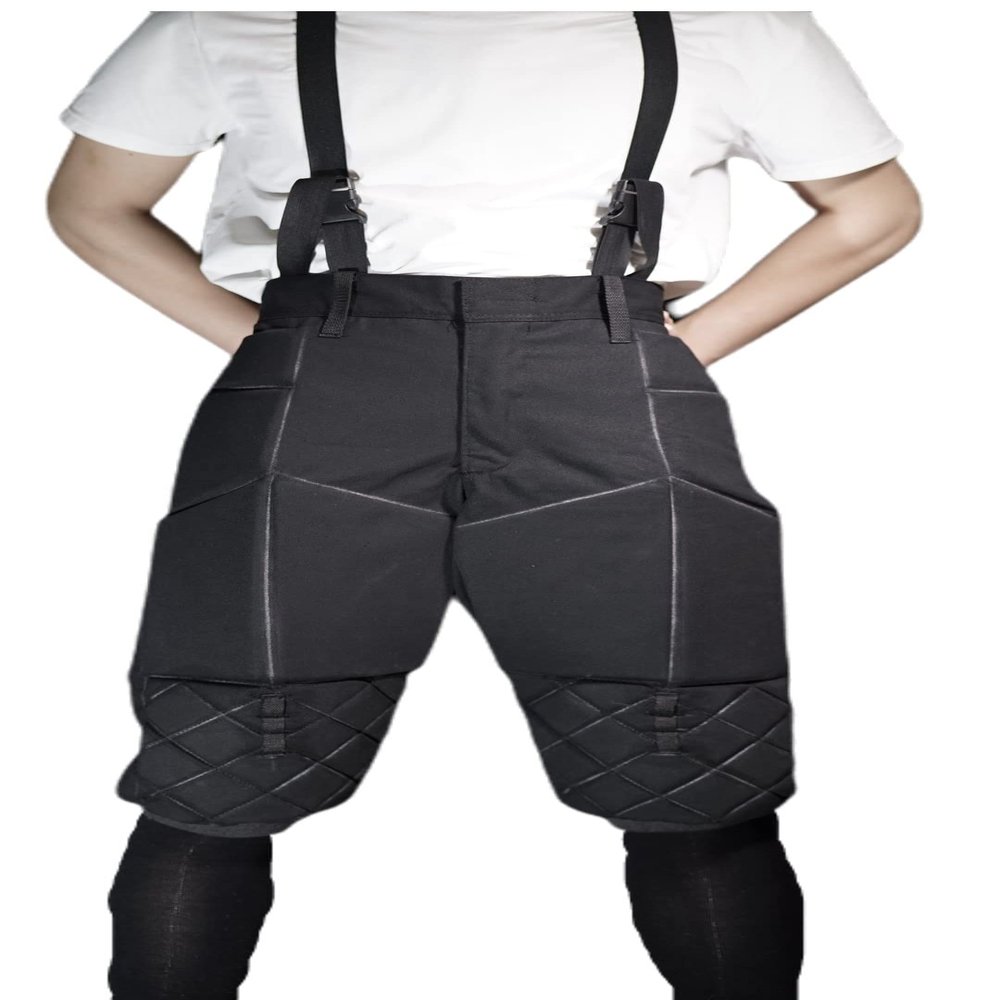 ASAki HEMA Gear Sparring Fencing Pants,Damage Reduction,For steel sword sparring. (Canvas, L)