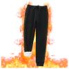 XUETON Womens Sherpa Lined Sweatpant with Pockets Winter Warm Fleece Thermal Lined Tapered Drawstring Athletic Workout Jogger(Black,X-Large) view 2