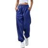 XUETON 2023 Fashion Cinch Bottom Sweatpants for Women High Waisted Workout Athletic Joggers Baggy Lounge Pants with Pockets(Blue,Medium) view 1