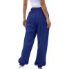 XUETON 2023 Fashion Cinch Bottom Sweatpants for Women High Waisted Workout Athletic Joggers Baggy Lounge Pants with Pockets(Blue,Medium) view 3