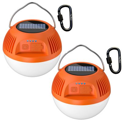 2 PCS Lanterns for Power Outages, Warm Light Camping Lantern, Led Solar Lantern, Emergency Lantern, Work Time 6-10H, Waterproof (Orange,M 110*100cm)