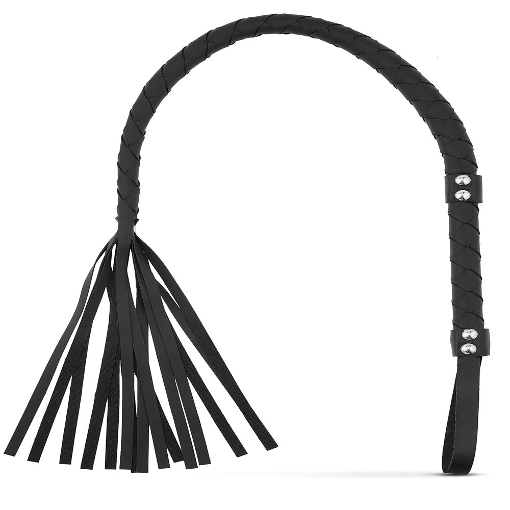RIDIN Long Leather Whip, 33'' Riding Crop, Riding Whip for Horses, Leather Horse Whip, Black Whip Leather