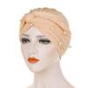 Head Turbans for Women Faux Pearl Fashion Pretwisted Hair Wraps Beanies Pleated Stretchy Comfortable Headscarf Caps Khaki view 2