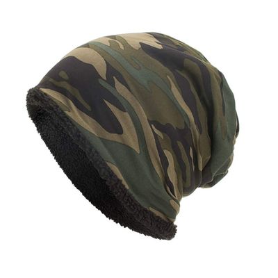 Mens Camo Beanie Hats Sherpa Fleece Lined Thermal Slouchy Beanies Outdoor Ski Snow Thick Warm Winter Hats for Women