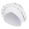 African Turbans for Women Head Wraps Cotton Soft Stretch Beanie Hats Comfortable Twisted Braid Headscarf Headwear for Girls White
