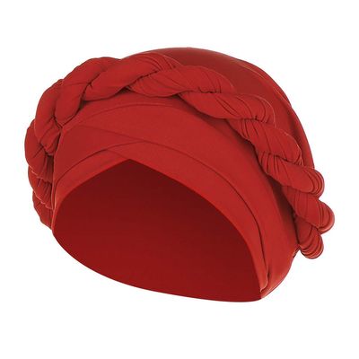 African Turbans for Women Head Wraps Cotton Soft Stretch Beanie Hats Comfortable Twisted Braid Headscarf Headwear for Girls Red