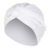 Head Turbans for Women Faux Pearl Fashion Pretwisted Hair Wraps Beanies Pleated Stretchy Comfortable Headscarf Caps White view 1