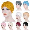 Head Turbans for Women Faux Pearl Fashion Pretwisted Hair Wraps Beanies Pleated Stretchy Comfortable Headscarf Caps Black view 3