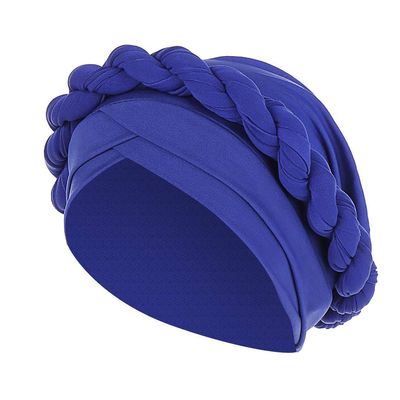 African Turbans for Women Head Wraps Cotton Soft Stretch Beanie Hats Comfortable Twisted Braid Headscarf Headwear for Girls Blue